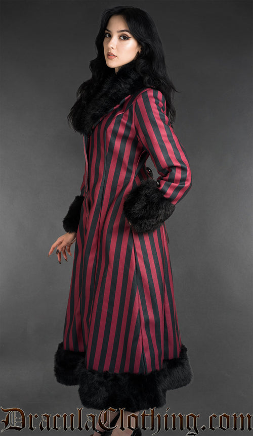 Red Striped Winter Coat