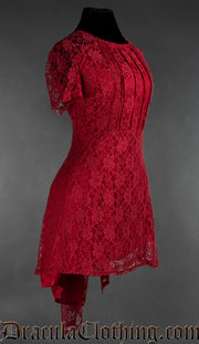 Red Sweet Lace Dress