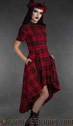 Red Tartan High Low Dress