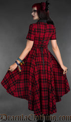 Red Tartan High Low Dress