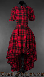 Red Tartan High Low Dress