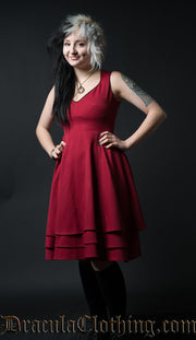 RED THREE LAYER DRESS