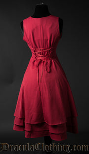 RED THREE LAYER DRESS