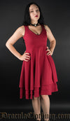 RED THREE LAYER DRESS