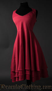 RED THREE LAYER DRESS