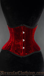 Women's Red Velvet Double Boned Waist Cincher