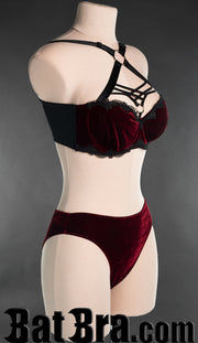 Red Velvet Harness Bra