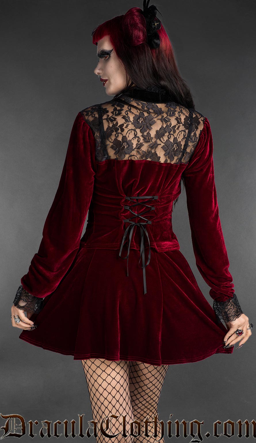 Red Velvet Lace Blouse S Red Velvet Lace Blouse S