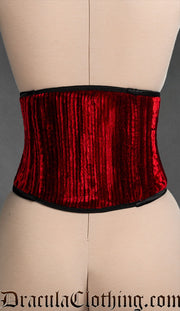 Red Velvet Laceless Corset