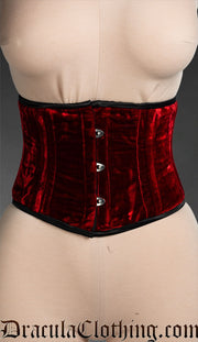 Red Velvet Laceless Corset