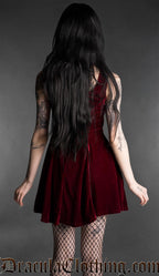 Bordeaux Velvet Pocket Dress