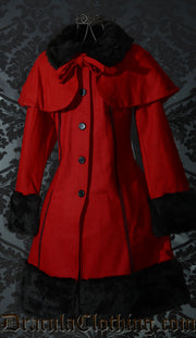 Winter Wool Coat, red