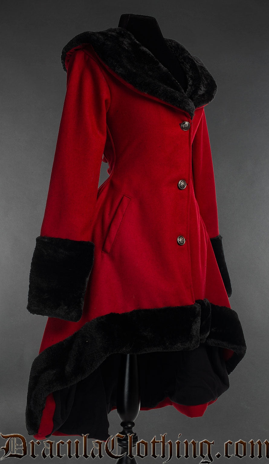Red Wool Princess Coat