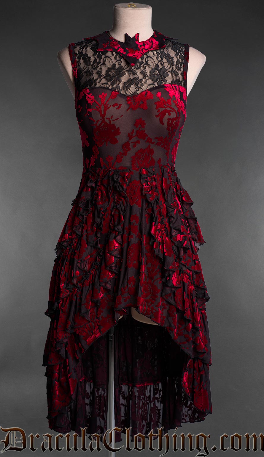 Rose Bat Ruffle Dress