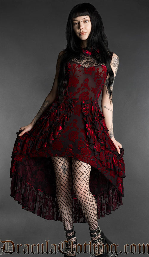 Rose Bat Ruffle Dress