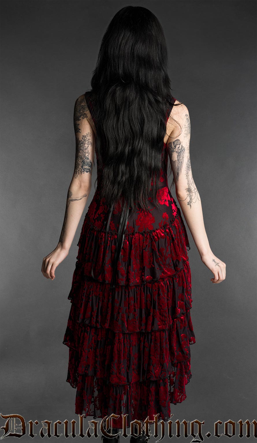 Rose Bat Ruffle Dress