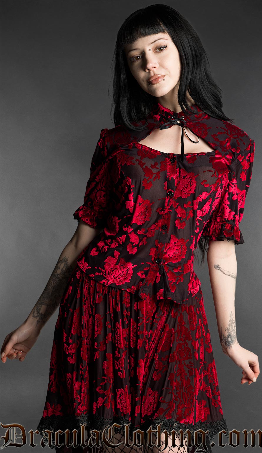 Rose Keyhole Blouse