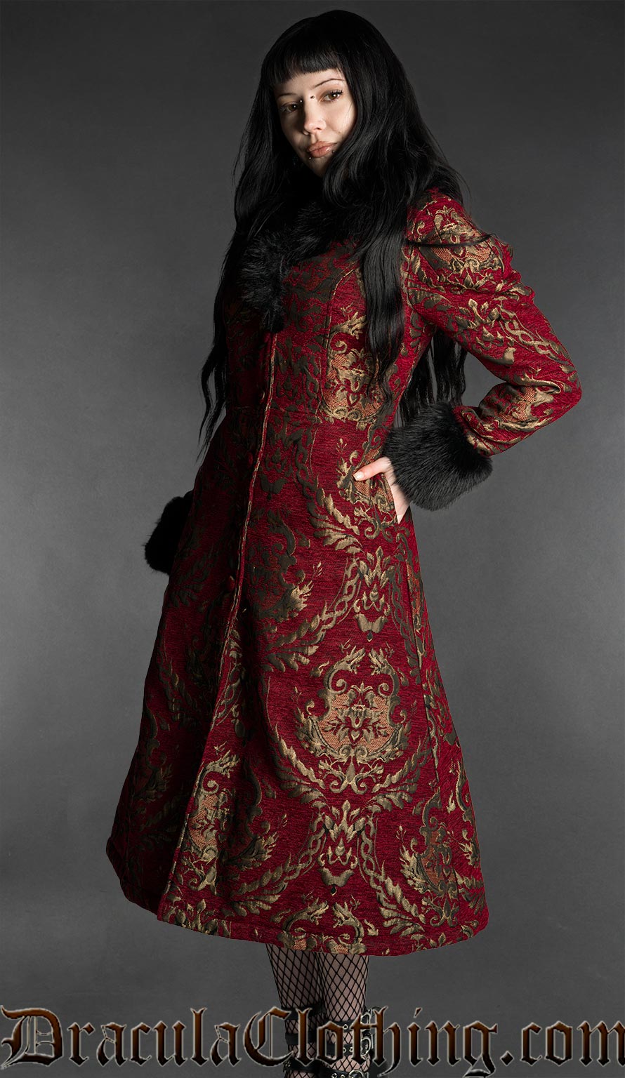 Royal Bordeaux Faux Fur Coat