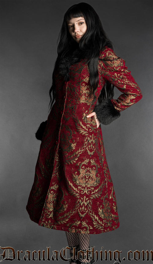 Royal Bordeaux Faux Fur Coat
