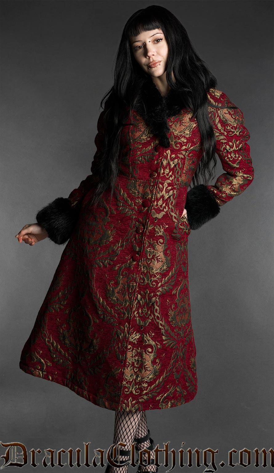 Royal Bordeaux Faux Fur Coat