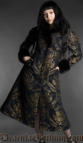 Royal Dark Blue Faux Fur Coat