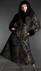 Royal Dark Blue Faux Fur Coat