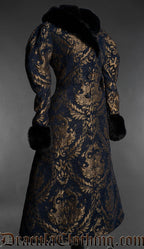 Royal Dark Blue Faux Fur Coat