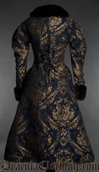 Royal Dark Blue Faux Fur Coat
