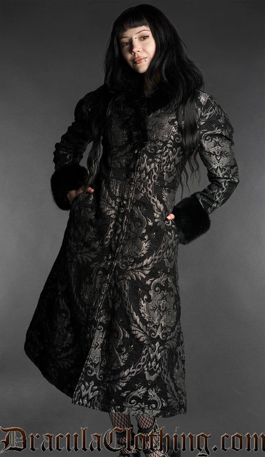Royal Silver Faux Fur Coat