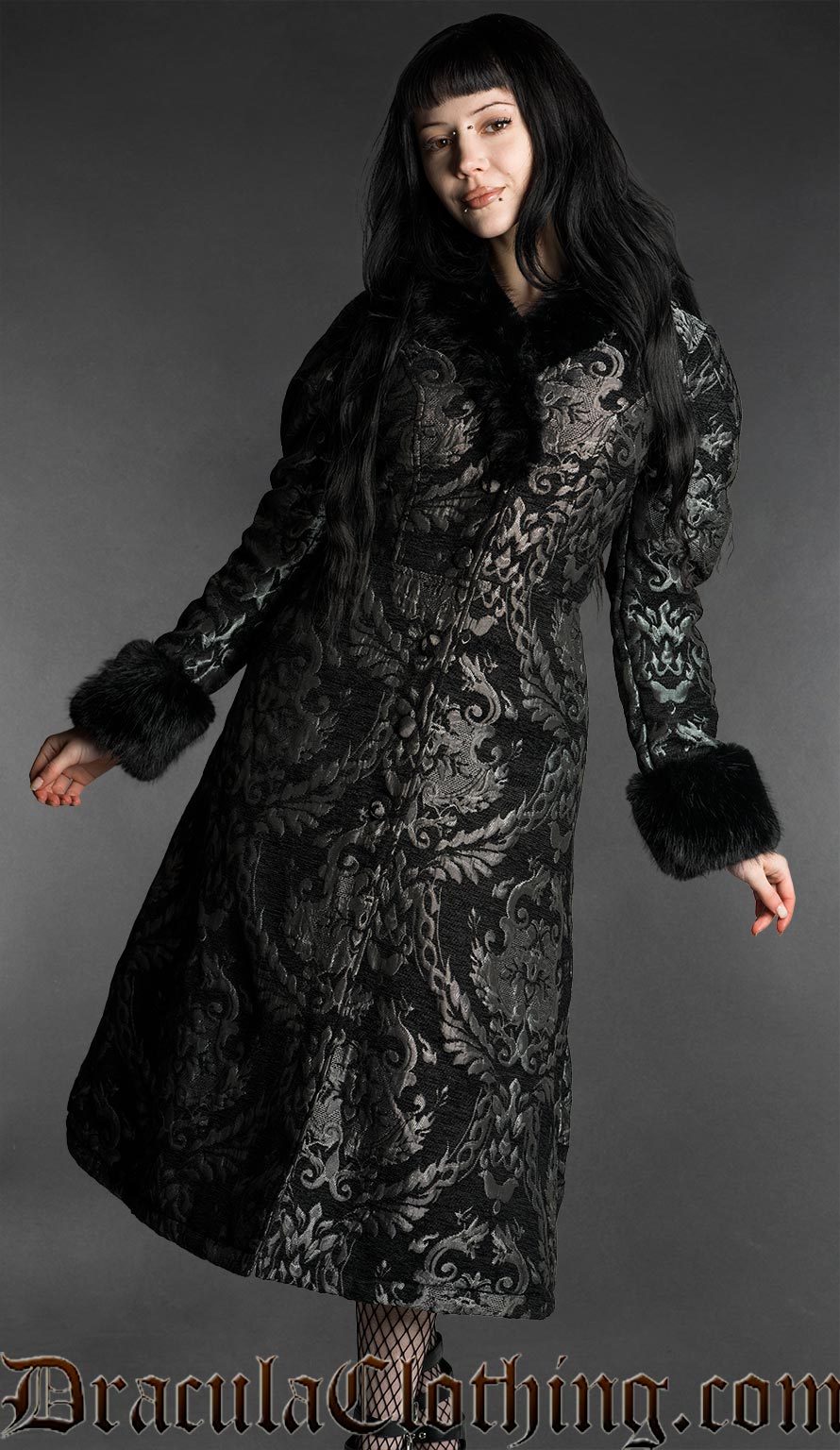 Royal Silver Faux Fur Coat