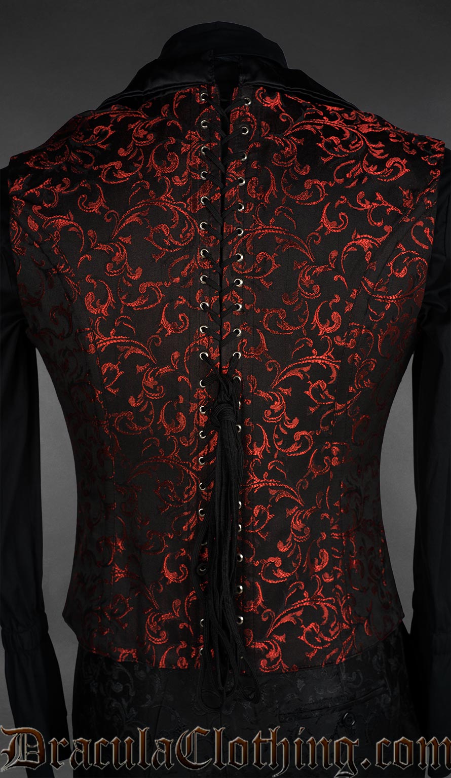 Ruby Satin Lapel Corset Vest