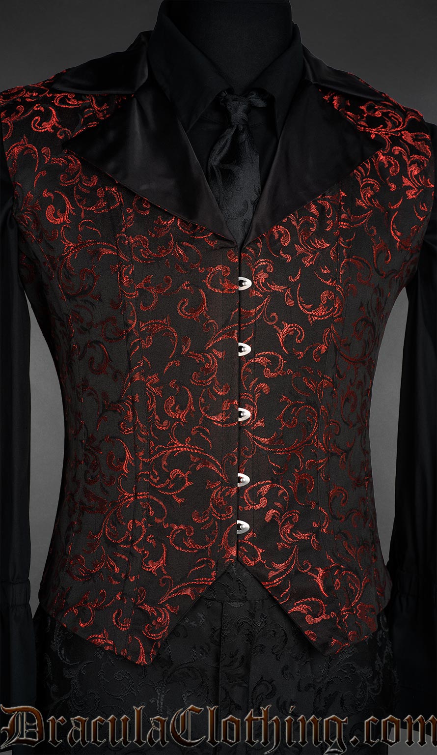 Ruby Satin Lapel Corset Vest