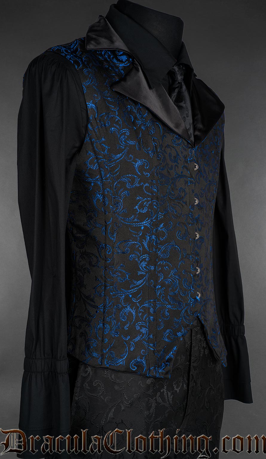 Sapphire Satin Lapel Corset Vest