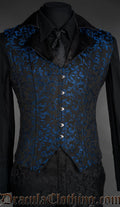 Sapphire Satin Lapel Corset Vest