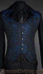 Sapphire Satin Lapel Corset Vest