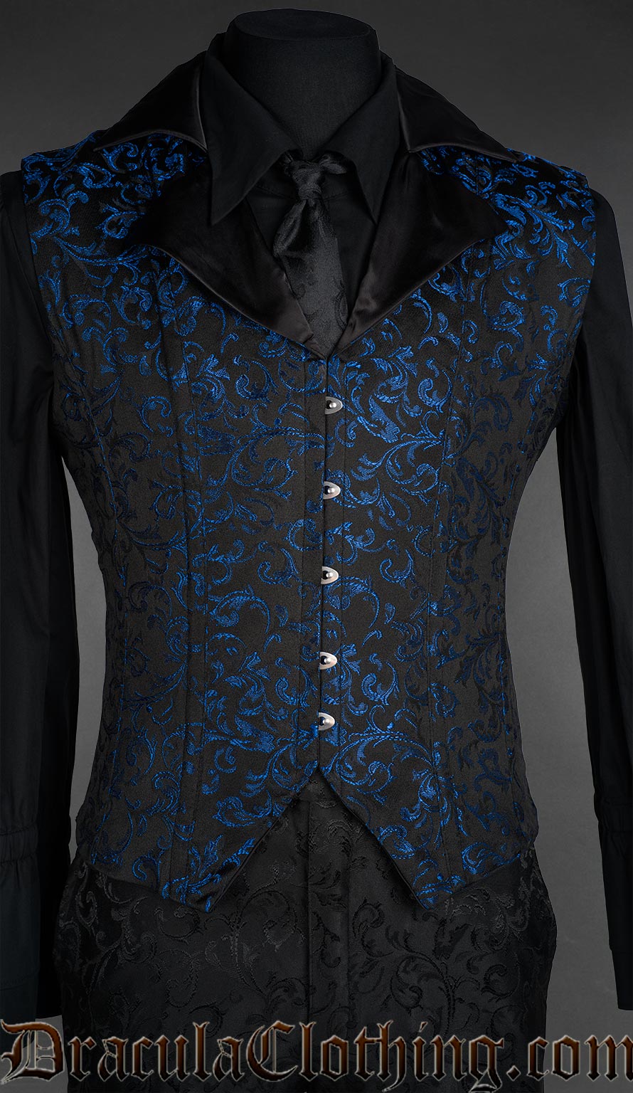Sapphire Satin Lapel Corset Vest