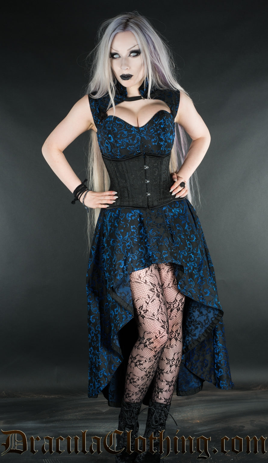 Sapphire Steel Choker Dress – DraculaClothing