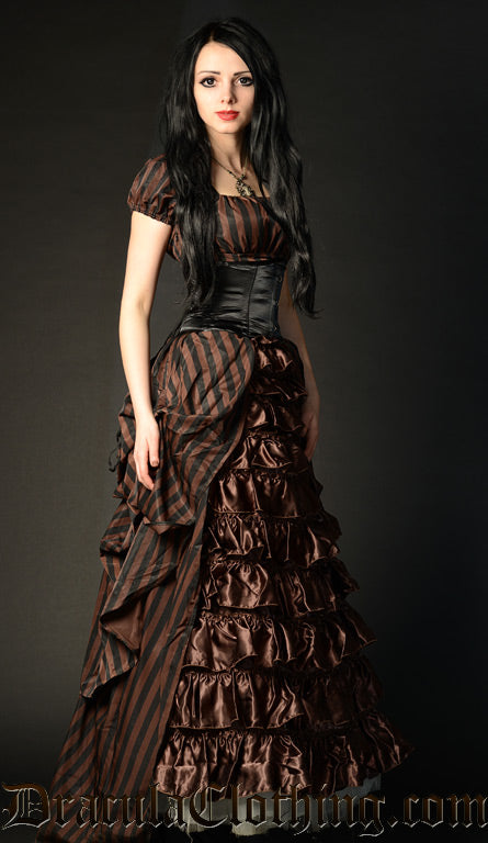 STEAMPUNK STRIPED VICTORIAN DRESS