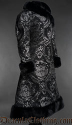 Silver Brocade Baroque Winter Coat