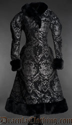 Silver Brocade Baroque Winter Coat