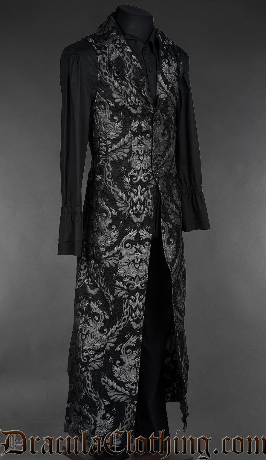 Silver Brocade Vest Coat