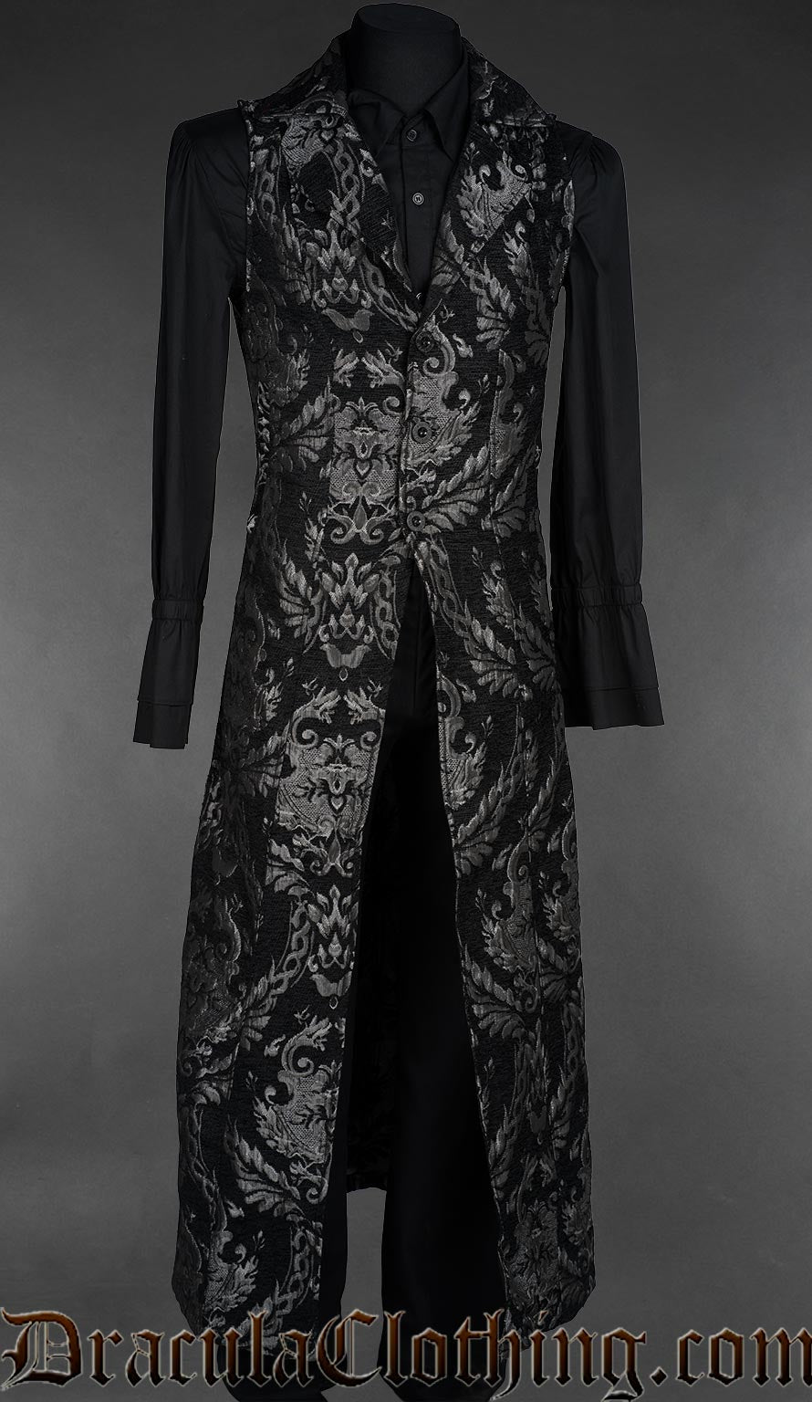 Silver Brocade Vest Coat