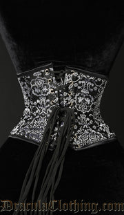 SILVER BROCADE WAIST CINCHER