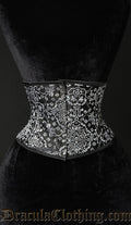SILVER BROCADE WAIST CINCHER