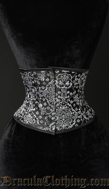 SILVER BROCADE WAIST CINCHER