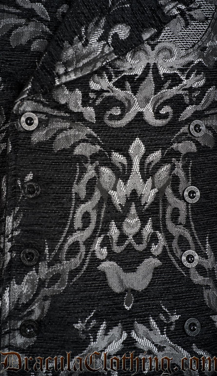 Silver Chenille Brocade Double Buttoned Vest