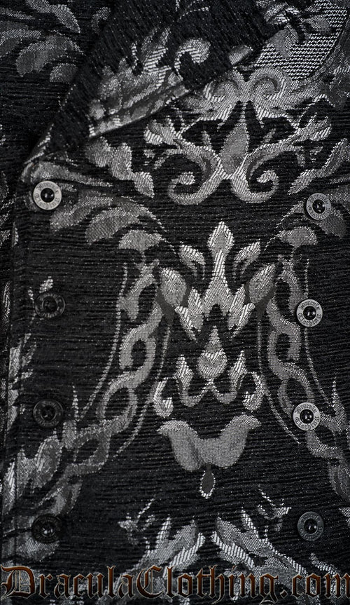 Silver Chenille Brocade Double Buttoned Vest