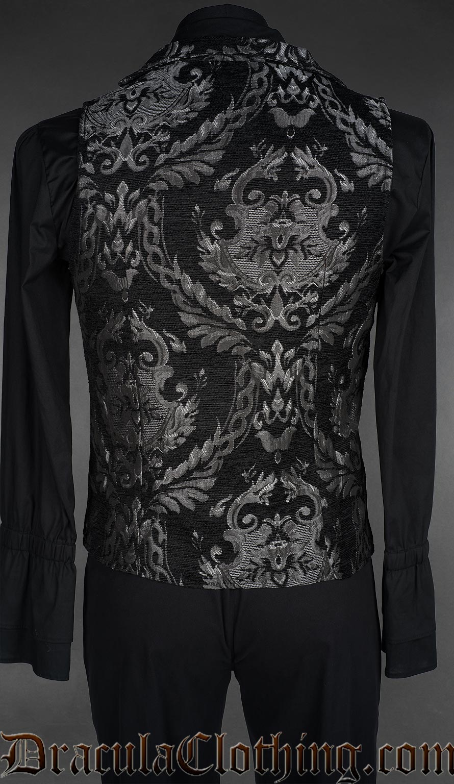 Silver Chenille Brocade Double Buttoned Vest