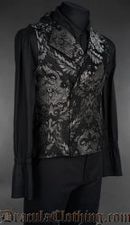 Silver Chenille Brocade Double Buttoned Vest
