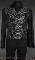 Silver Chenille Brocade Double Buttoned Vest